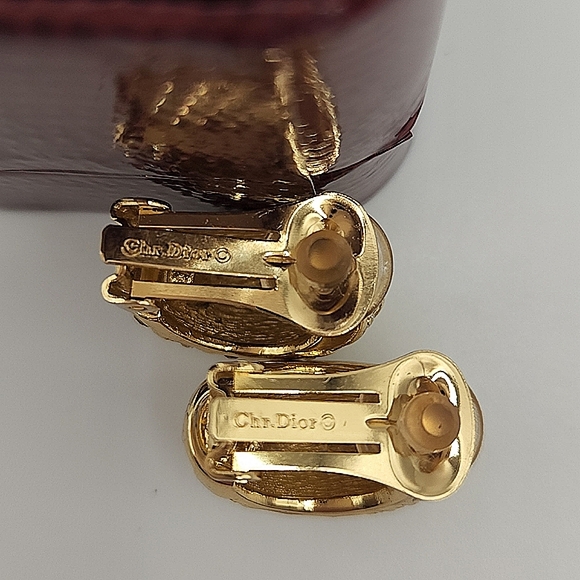 Dior Vintage Pave Crystal Huggie Clip-On Earrings. - Picture 11 of 13